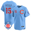 Chicago Cubs #15 Carson Kelly Player Light Blue 150th Anniversary Limited Home Stitched Baseball Jersey