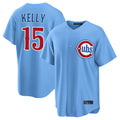 Chicago Cubs #15 Carson Kelly Player Light Blue Home Game Stitched Baseball Jersey