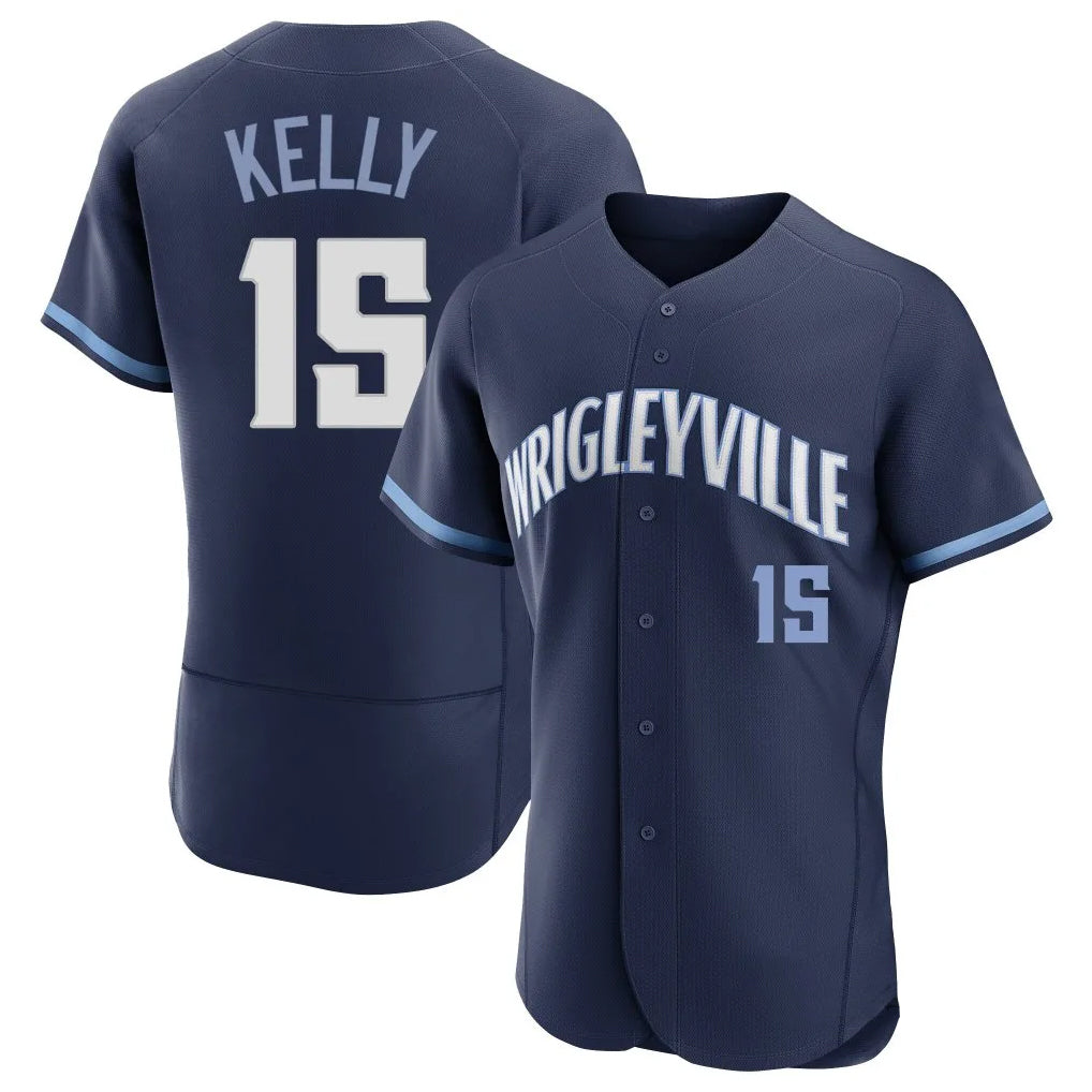 Chicago Cubs #15 Carson Kelly Player Navy City Connect Limited Elite Home Stitched Baseball Jersey