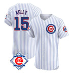 Chicago Cubs #15 Carson Kelly Player White 150th Anniversary Limited Elite Home Game Stitched Baseball Jersey