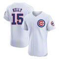 Chicago Cubs #15 Carson Kelly Player White Limited Elite Home Game Stitched Baseball Jersey