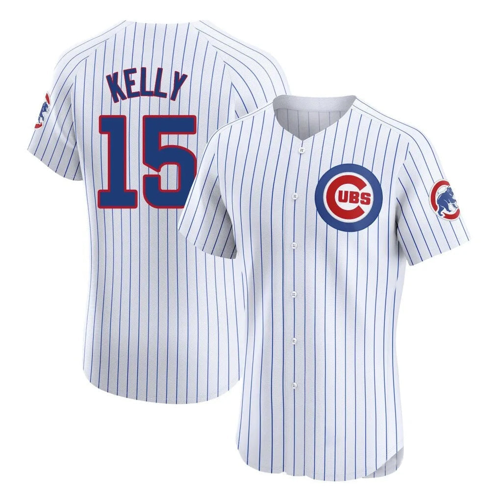 Chicago Cubs #15 Carson Kelly Player White Limited Elite Home Game Stitched Baseball Jersey