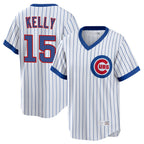 Chicago Cubs #15 Carson Kelly Player White Cooperstown Collection Limited Stitched Baseball Jersey