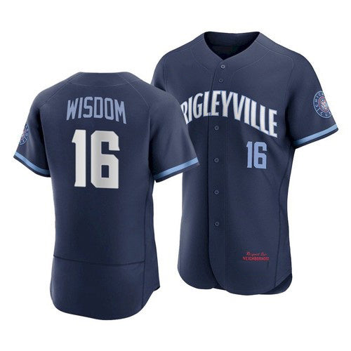 Chicago Cubs #16 Patrick Wisdom 2021 Navy City Connect Stitched Baseball Jersey