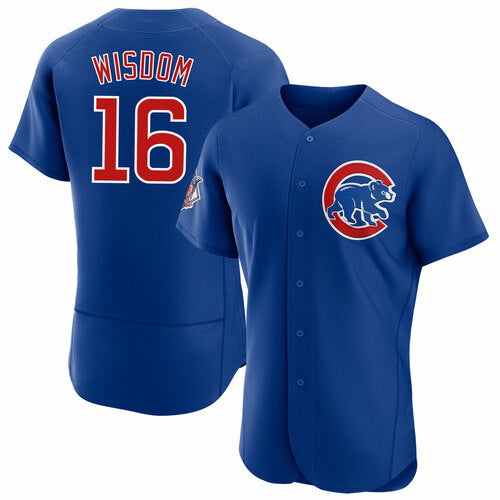 Chicago Cubs #16 Patrick Wisdom Blue Flex Base Stitched Baseball Jersey