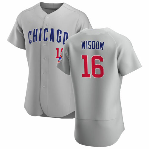 Chicago Cubs #16 Patrick Wisdom Gray Flex Base Stitched Baseball Jersey