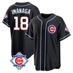 Chicago Cubs #18 Shota Imanaga Player Black Fashion Out 150th Anniversary Game Stitched Baseball Jersey