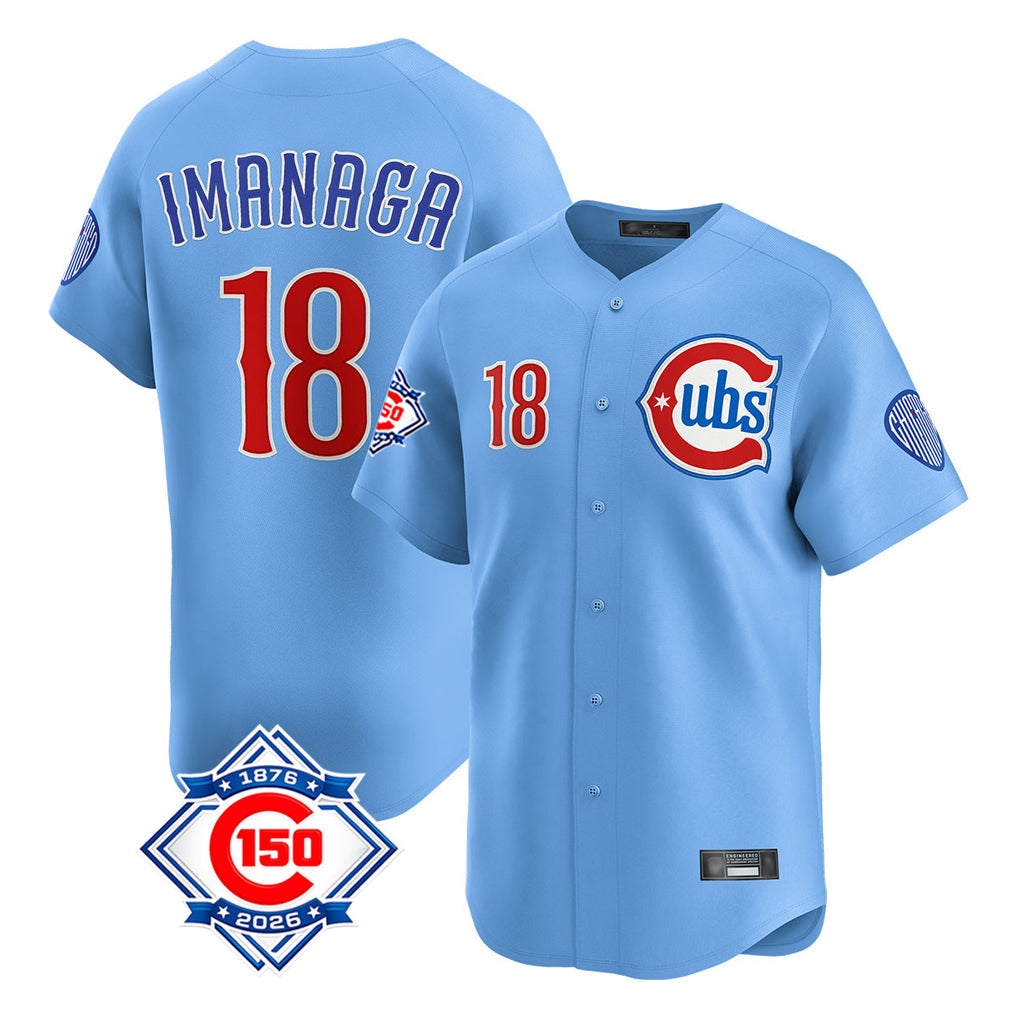 Chicago Cubs #18 Shota Imanaga Player Light Blue 150th Anniversary Limited Home Stitched Baseball Jersey