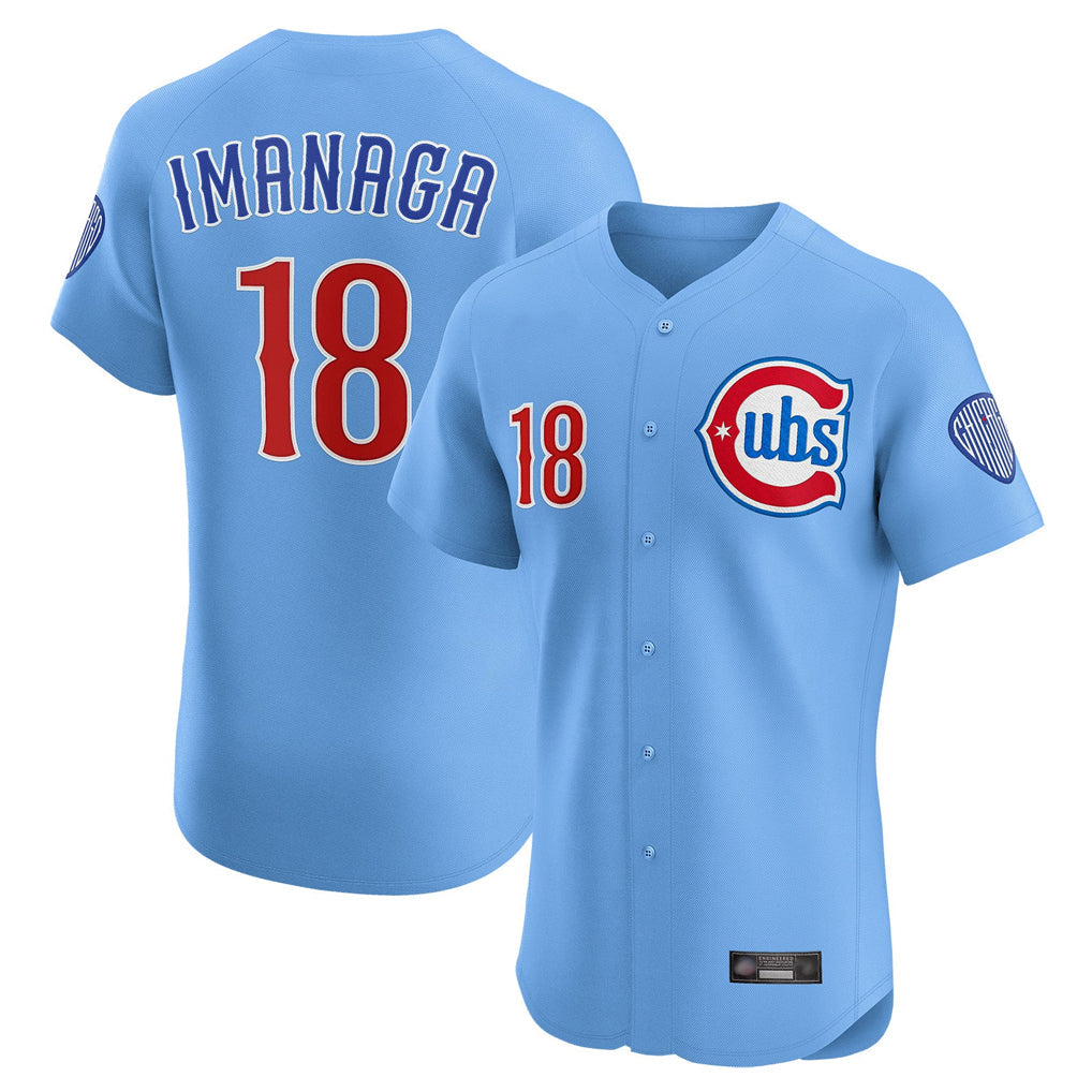 Chicago Cubs #18 Shota Imanaga Player Light Blue Limited Elite Home Stitched Baseball Jersey