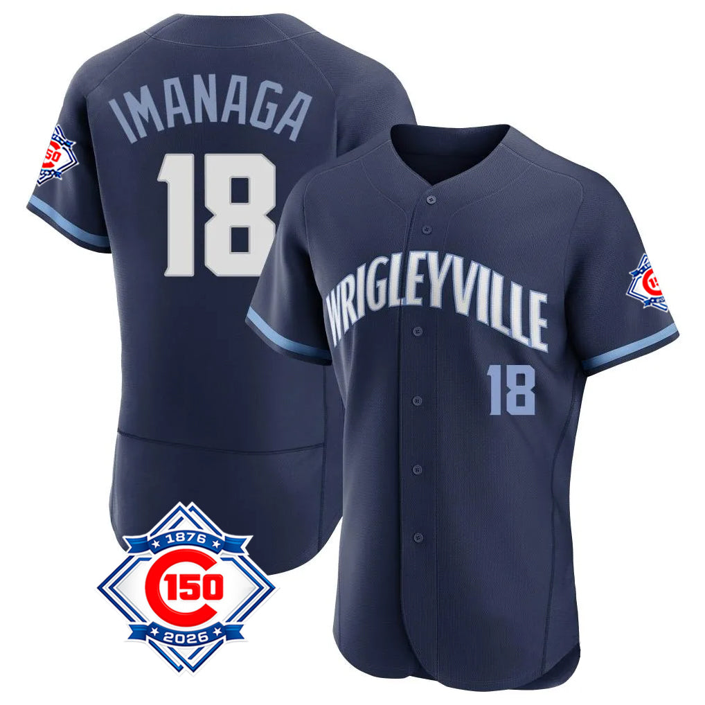 Chicago Cubs #18 Shota Imanaga Player Navy City Connect 150th Anniversary Limited Elite Home Stitched Baseball Jersey