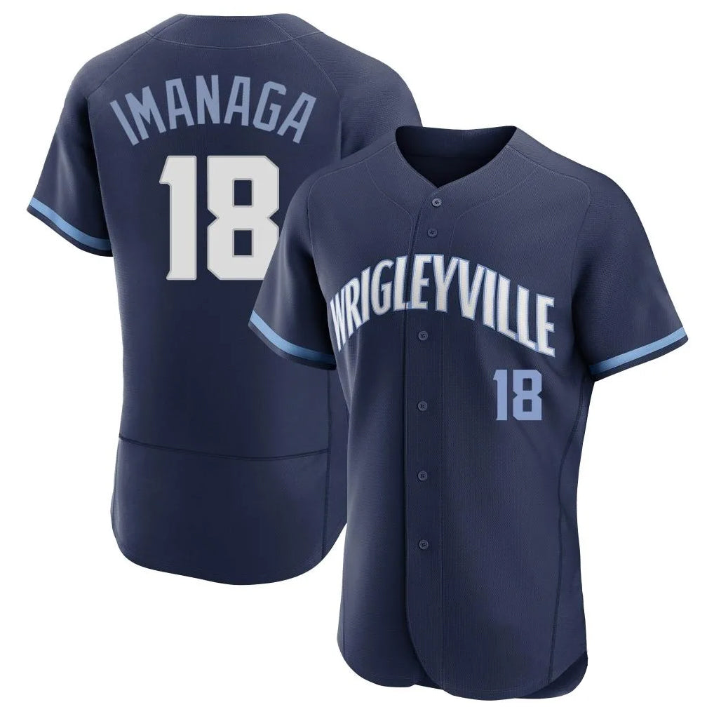 Chicago Cubs #18 Shota Imanaga Player Navy City Connect Limited Elite Home Stitched Baseball Jersey