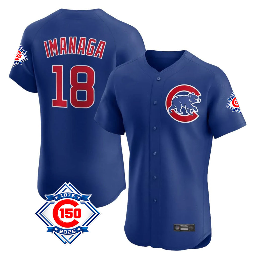 Chicago Cubs #18 Shota Imanaga Player Royal 150th Anniversary Limited Elite Home Stitched Baseball Jersey