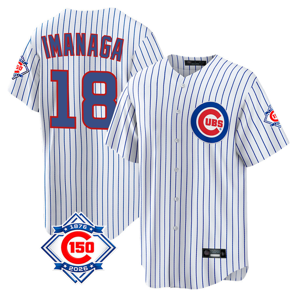 Chicago Cubs #18 Shota Imanaga Player White 150th Anniversary Home Game Stitched Baseball Jersey