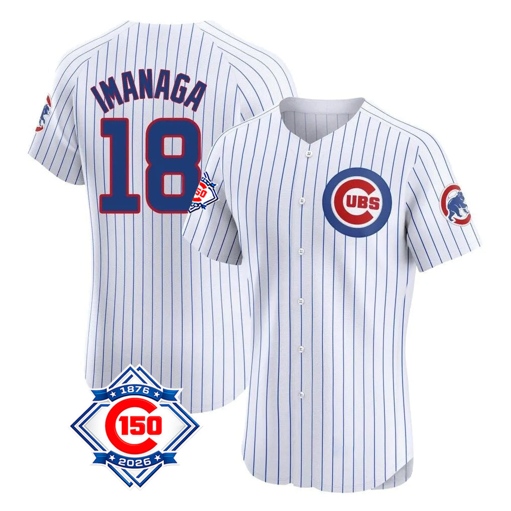Chicago Cubs #18 Shota Imanaga Player White 150th Anniversary Limited Elite Home Game Stitched Baseball Jersey