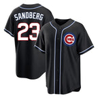 Chicago Cubs #23 Ryne Sandberg Player Black Fashion Out Game Stitched Baseball Jersey