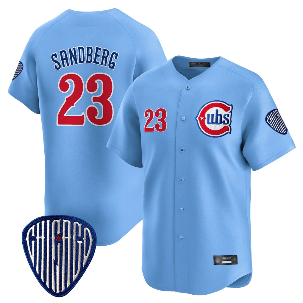 Chicago Cubs #23 Ryne Sandberg Player Blue Vapor Premier Limited Home Stitched Baseball Jersey