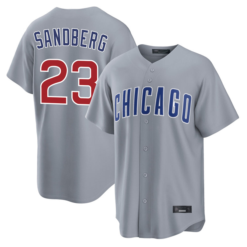Chicago Cubs #23 Ryne Sandberg Player Gray Home Game Stitched Baseball Jersey