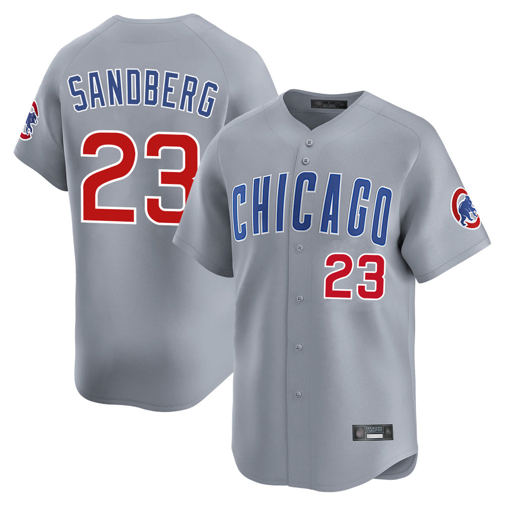 Chicago Cubs #23 Ryne Sandberg Player Gray Road Limited Home Stitched Baseball Jersey