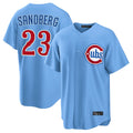 Chicago Cubs #23 Ryne Sandberg Player Light Blue Home Game Stitched Baseball Jersey
