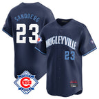 Chicago Cubs #23 Ryne Sandberg Player Navy City Connect 150th Anniversary Limited Home Stitched Baseball Jersey