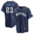 Chicago Cubs #23 Ryne Sandberg Player Navy City Connect Home Game Stitched Baseball Jersey