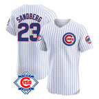 Chicago Cubs #23 Ryne Sandberg Player White 150th Anniversary Limited Elite Home Game Stitched Baseball Jersey