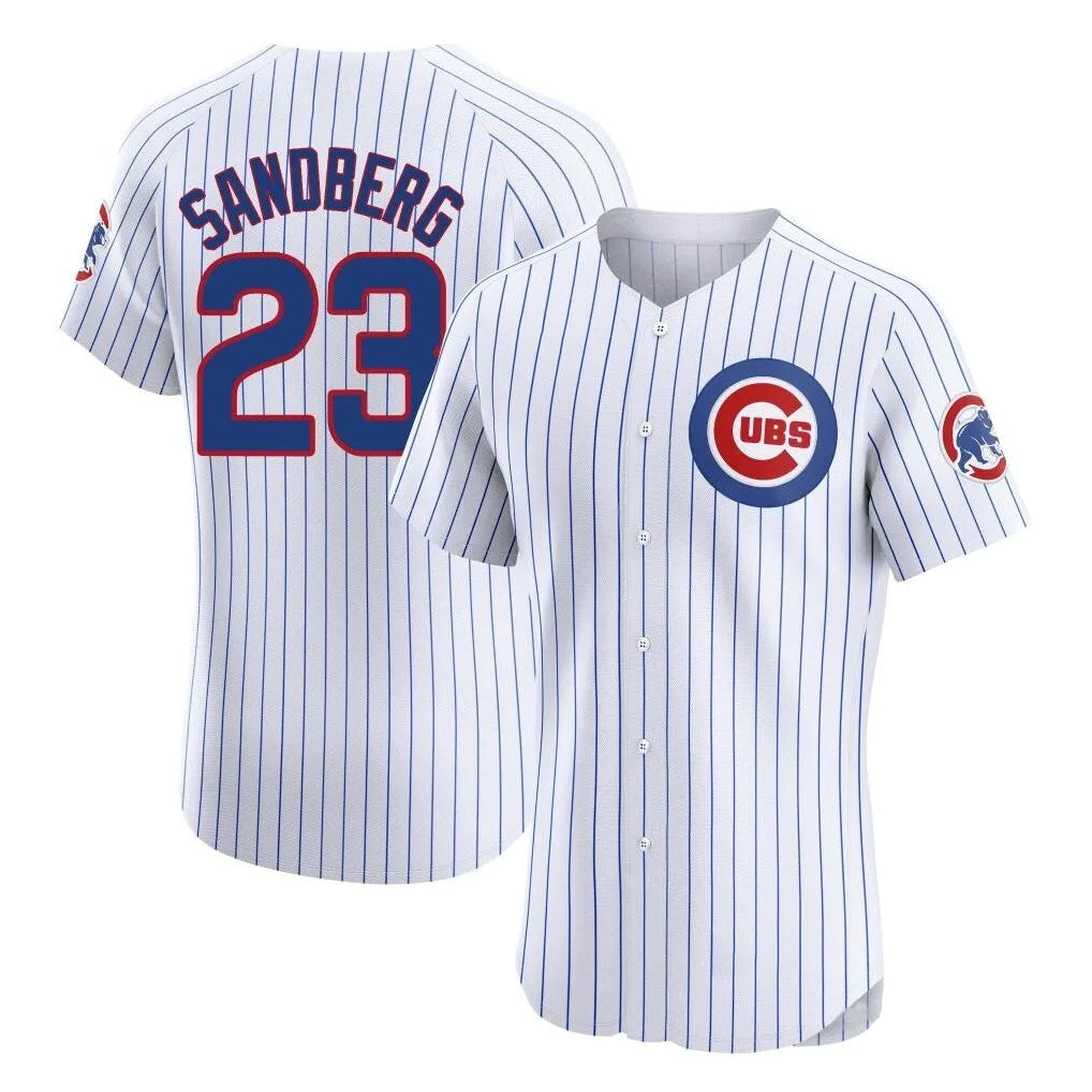 Chicago Cubs #23 Ryne Sandberg Player White Limited Elite Home Game Stitched Baseball Jersey