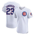 Chicago Cubs #23 Ryne Sandberg Player White Limited Elite Home Game Stitched Baseball Jersey