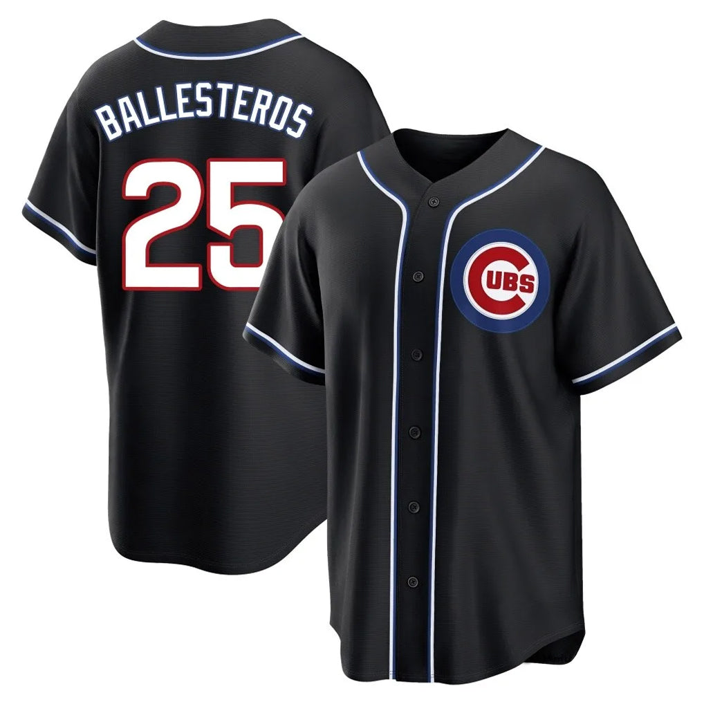Chicago Cubs #25 Mois¨¦s Ballesteros Player Black Fashion Out Game Stitched Baseball Jersey