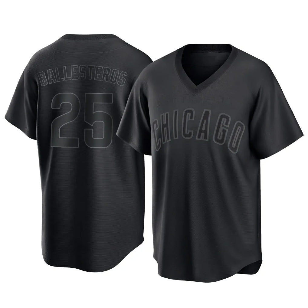 Chicago Cubs #25 Mois¨¦s Ballesteros Player Black Home Game Stitched Baseball Jersey