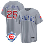 Chicago Cubs #25 Mois¨¦s Ballesteros Player Gray 150th Anniversary Home Game Stitched Baseball Jersey