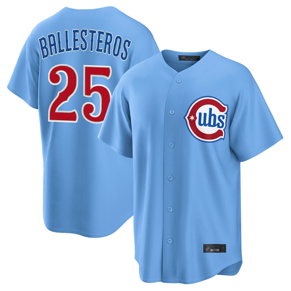 Chicago Cubs #25 Mois¨¦s Ballesteros Player Light Blue Home Game Stitched Baseball Jersey