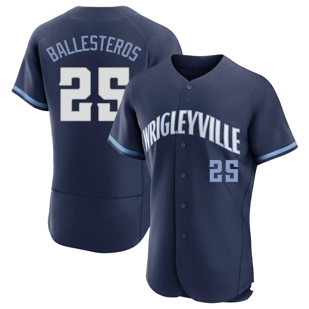 Chicago Cubs #25 Mois¨¦s Ballesteros Player Navy City Connect Limited Elite Home Stitched Baseball Jersey