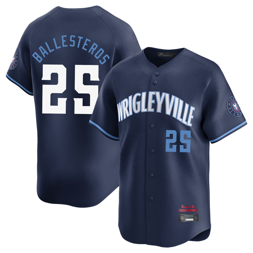 Chicago Cubs #25 Mois¨¦s Ballesteros Player Navy City Connect Limited Home Stitched Baseball Jersey