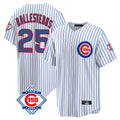 Chicago Cubs #25 Mois¨¦s Ballesteros Player White 150th Anniversary Home Game Stitched Baseball Jersey