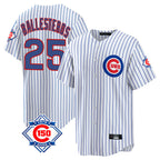 Chicago Cubs #25 Mois¨¦s Ballesteros Player White 150th Anniversary Home Game Stitched Baseball Jersey