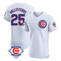 Chicago Cubs #25 Mois¨¦s Ballesteros Player White 150th Anniversary Limited Elite Home Game Stitched Baseball Jersey