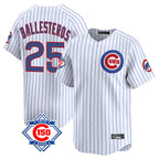 Chicago Cubs #25 Mois¨¦s Ballesteros Player White 150th Anniversary Limited Home Game Stitched Baseball Jersey