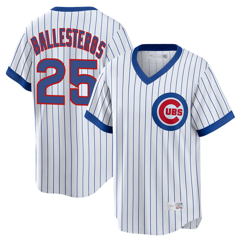 Chicago Cubs #25 Mois¨¦s Ballesteros Player White Cooperstown Collection Limited Stitched Baseball Jersey