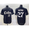 Chicago Cubs #27 Seiya Suzuki Black 'Gothic North Side Edition' Vapor Premier Limited Stitched Baseball Jersey