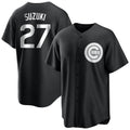 Chicago Cubs #27 Seiya Suzuki Player Black Game Stitched Baseball Jersey