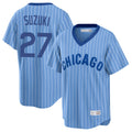 Chicago Cubs #27 Seiya Suzuki Player Blue Cooperstown Collection Limited Stitched Baseball Jersey