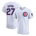 Chicago Cubs #27 Seiya Suzuki Player White Limited Elite Home Game Stitched Baseball Jersey