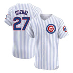 Chicago Cubs #27 Seiya Suzuki Player White Limited Elite Home Game Stitched Baseball Jersey