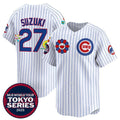 Chicago Cubs #27 Seiya Suzuki White 2025 Tokyo Series Limited Stitched Baseball Jersey