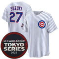 Chicago Cubs #27 Seiya Suzuki White 2025 World Tour Tokyo Series Home Stitched Baseball Jersey