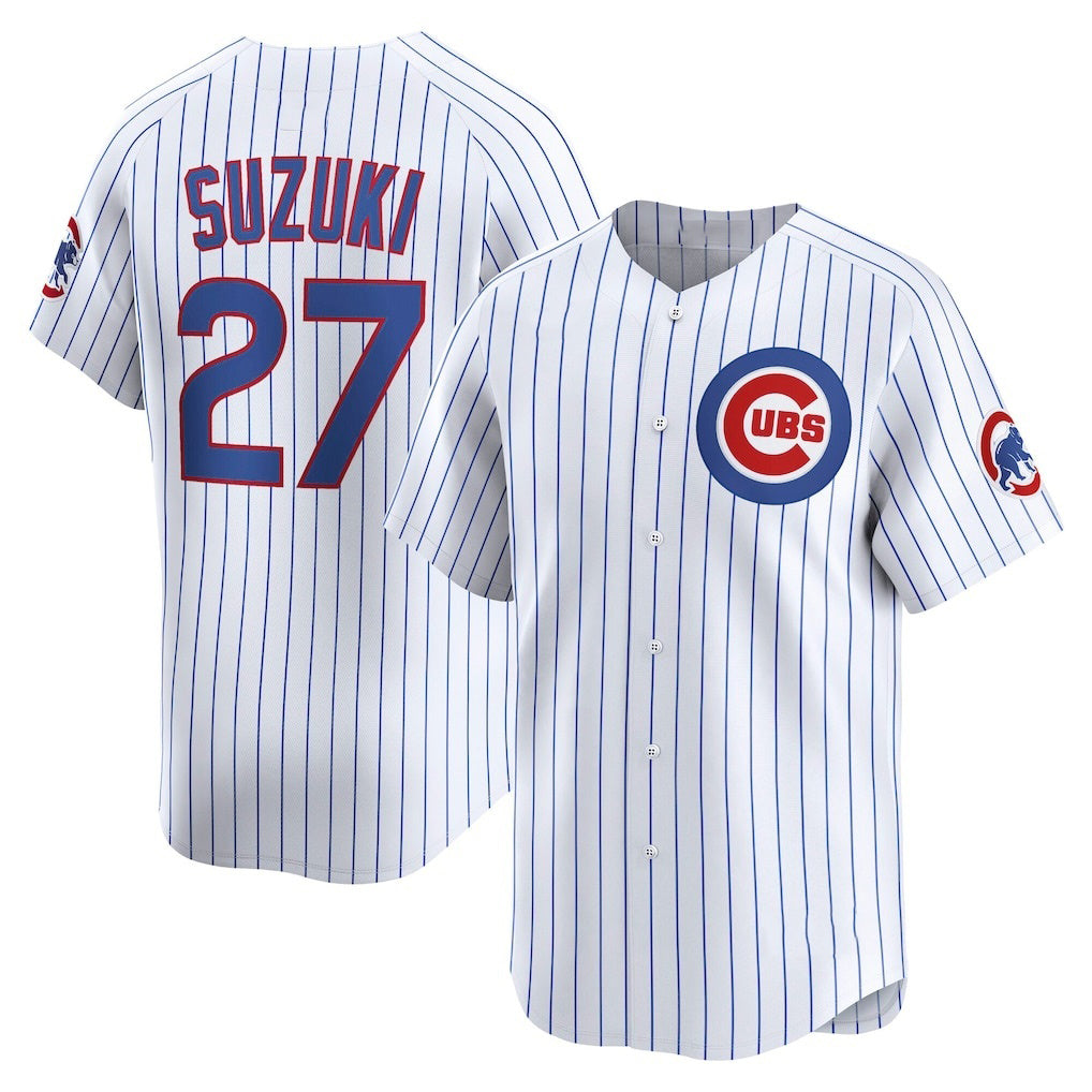 Chicago Cubs #27 Seiya Suzuki White Home Limited Player Baseball Jersey