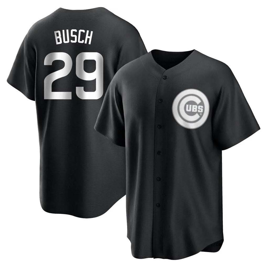 Chicago Cubs #29 Michael Busch Player Black Game Stitched Baseball Jersey