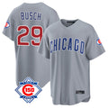 Chicago Cubs #29 Michael Busch Player Gray 150th Anniversary Home Game Stitched Baseball Jersey