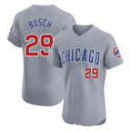 Chicago Cubs #29 Michael Busch Player Gray Road Limited Elite Home Stitched Baseball Jersey
